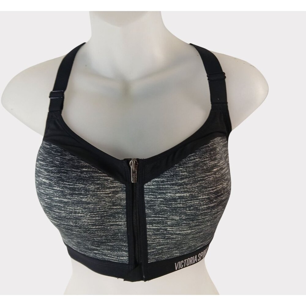 Victoria's Secret Sport VSX Zip Front Padded Sports Bra Size 32DDD Racerback
